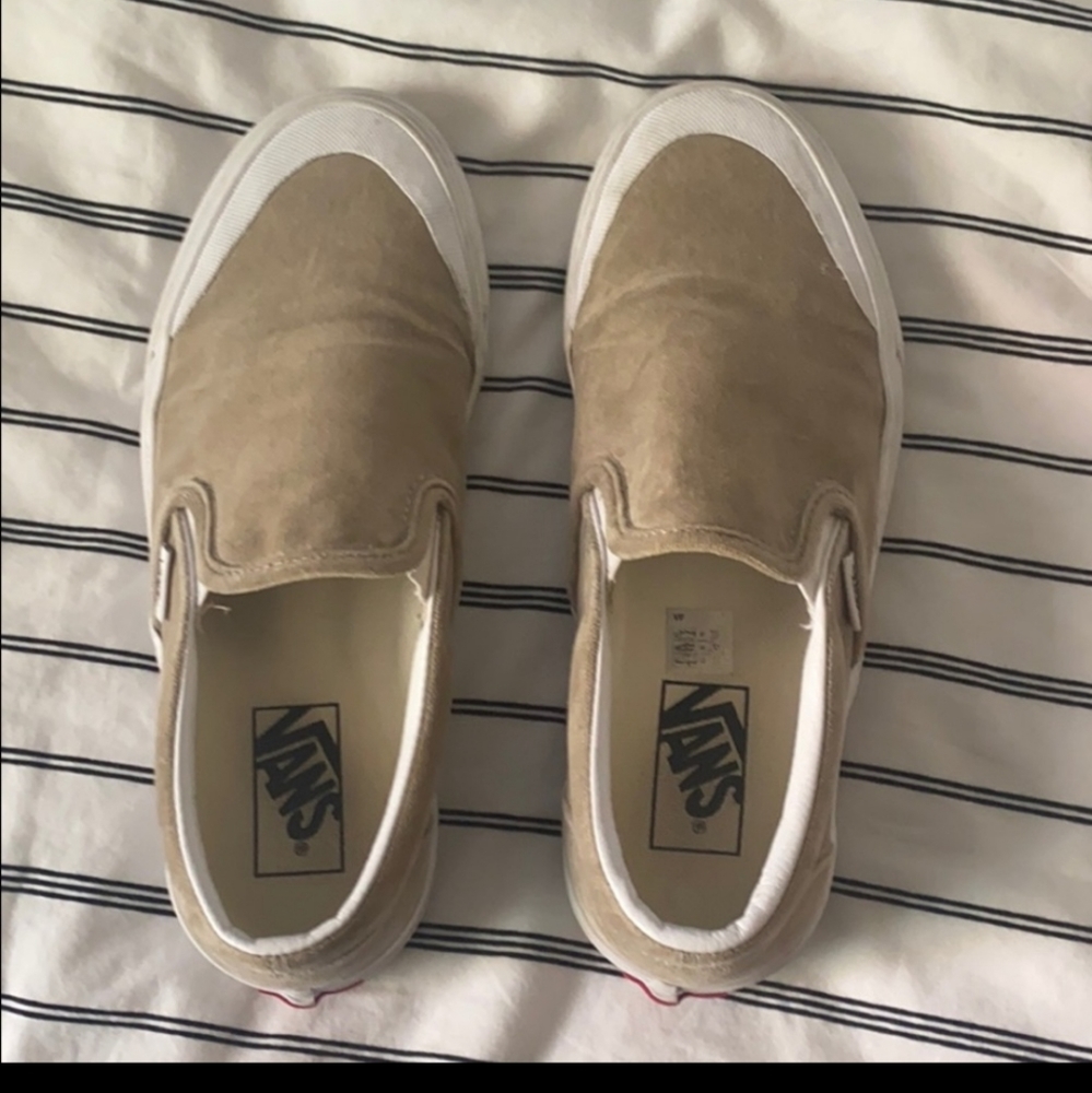 Tan slip on vans